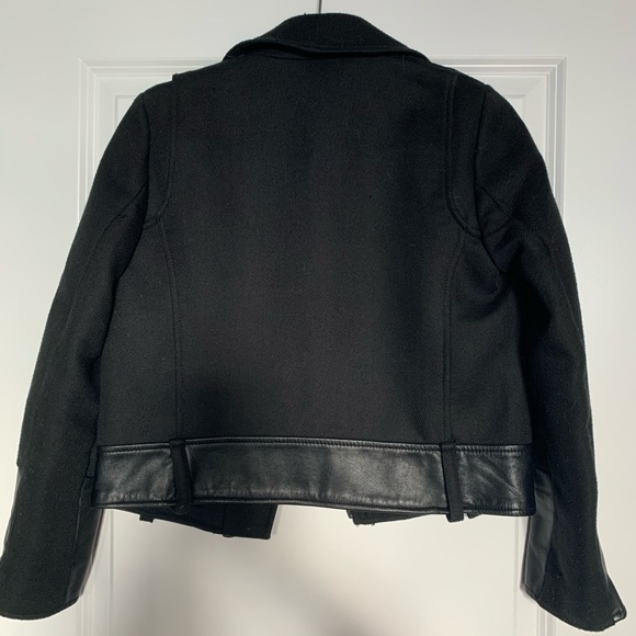 CLUB MONACO - Wool & Leather Moto Jacket - Size 0 - Picture 9 of 9
